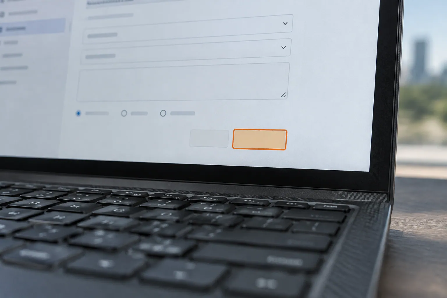 A browser control with a visible keyboard focus outline